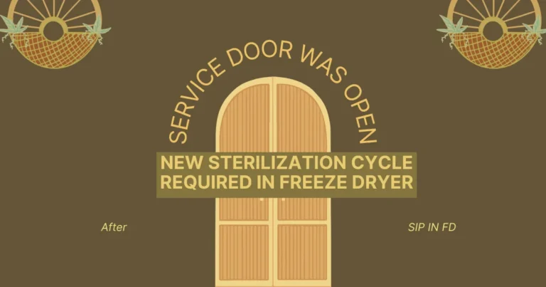 Service Door Was Open New Sterilization Cycle Required in Freeze Dryer