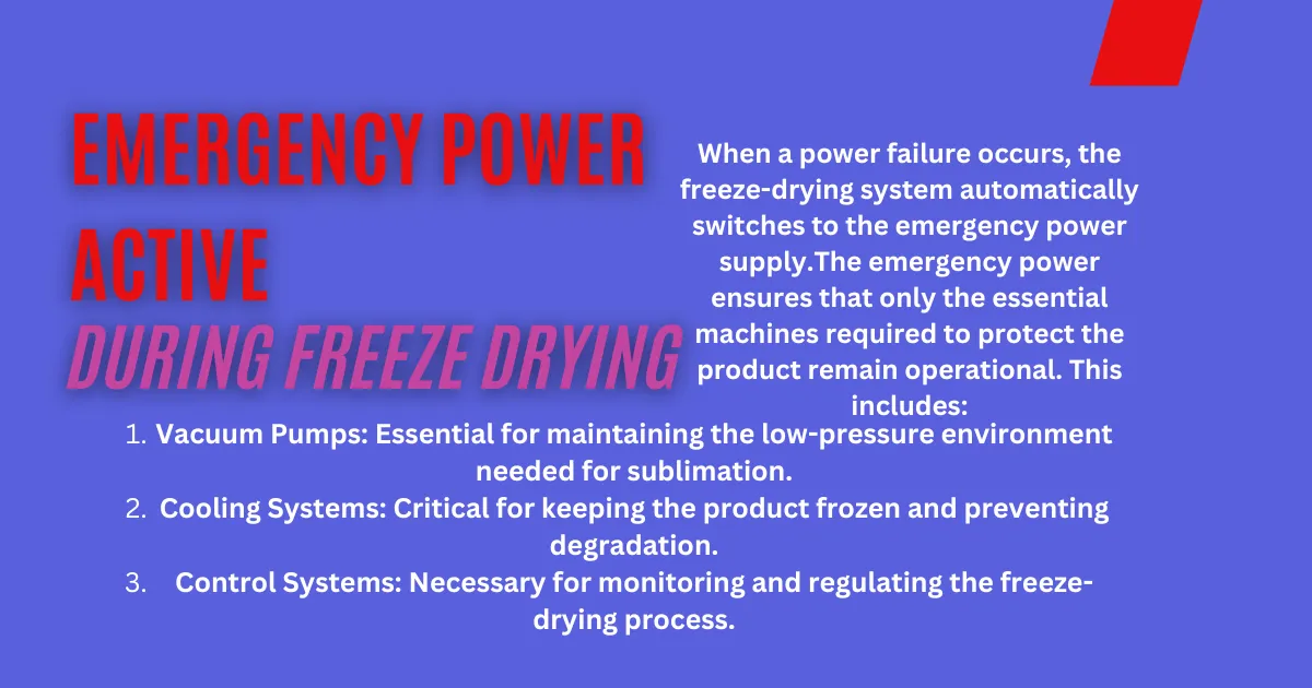 Emergency Power Active During Freeze Drying Ensuring Product Safety