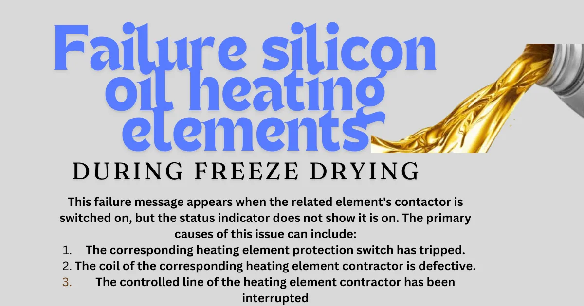 Failure silicon oil heating elements during freeze drying