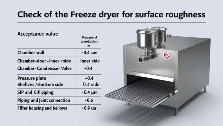 Freeze dryer for surface roughness