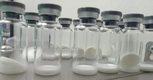 Glass vials and rubber stoppers,