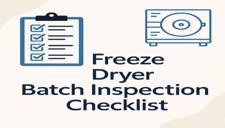 Freeze dryer batch inspection of injectable vials by pharmaceutical technician