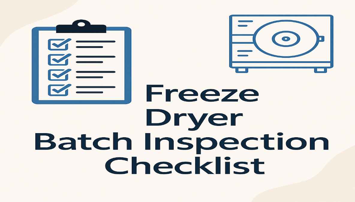 Freeze dryer batch inspection of injectable vials by pharmaceutical technician
