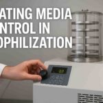 Laboratory setup showing lyophilization equipment with precise heating media control system