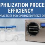 Lyophilization process efficiency illustration showing freeze-drying equipment and best practices for optimized drying.