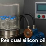 Freeze dryer system with highlighted residual silicon oil circulation, illustrating its role in maintaining temperature control during lyophilization.