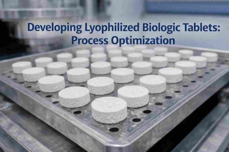 Developing lyophilized biologic tablets during process optimization using freeze-drying technology for stable orally disintegrating tablet formulations